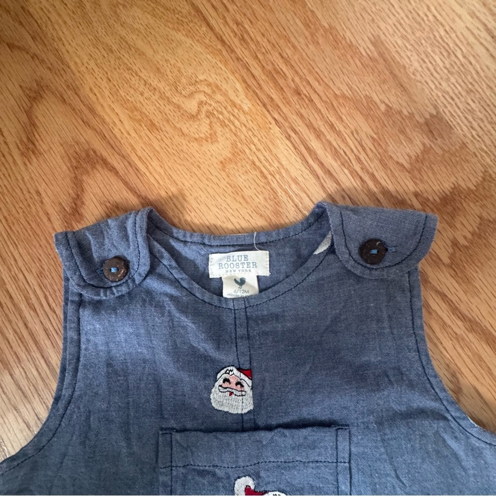 Pink Chicken Blue Distressed Overalls - Picture 2 of 3